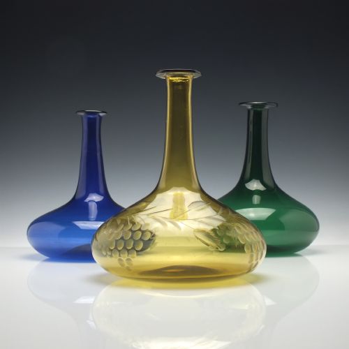 ENGRAVED GEORGIAN AMBER GLASS MELL DECANTER C1830 - ADDITIONAL PHOTO 1