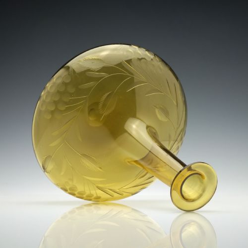 ENGRAVED GEORGIAN AMBER GLASS MELL DECANTER C1830 - ADDITIONAL PHOTO 4
