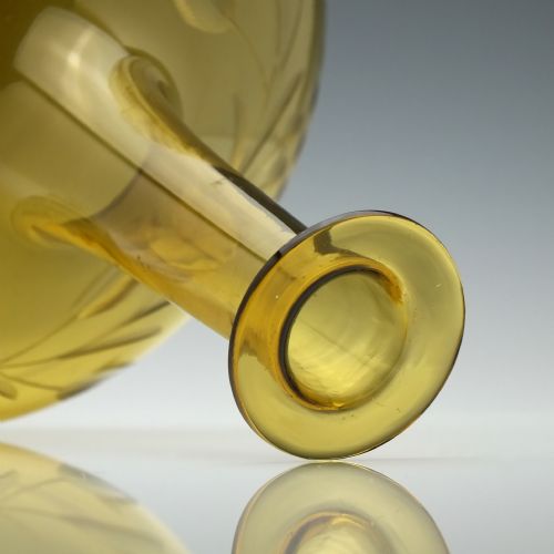 ENGRAVED GEORGIAN AMBER GLASS MELL DECANTER C1830 - ADDITIONAL PHOTO 5
