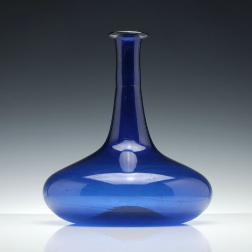 GEORGIAN BLUE GLASS MELL DECANTER C1830 - ADDITIONAL PHOTO 1