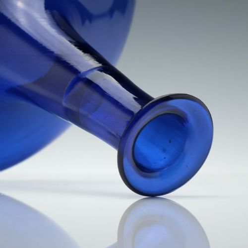 GEORGIAN BLUE GLASS MELL DECANTER C1830 - ADDITIONAL PHOTO 3