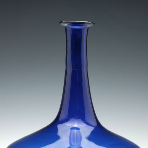 GEORGIAN BLUE GLASS MELL DECANTER C1830 - ADDITIONAL PHOTO 4