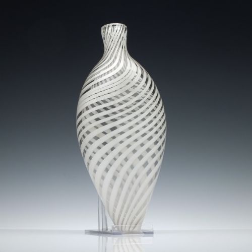large 19th century nailsea glass flask c1850 - CATEGORY: ANTIQUE GLASS - DATED VICTORIAN