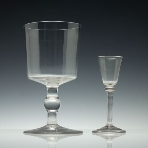 LARGE 18TH CENTURY BALUSTER GLASS GOBLET C1735 - ADDITIONAL PHOTO 2