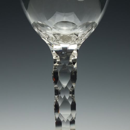 ENGRAVED 18TH CENTURY JACOBITE SYMPATHY FACET CUT GLASS GOBLET C1780 - ADDITIONAL PHOTO 9