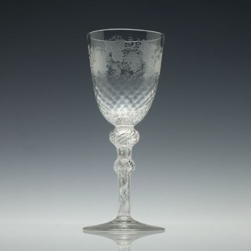 19TH CENTURY DOUBLE SERIES AIR TWIST WINE GLASS C1860 - ADDITIONAL PHOTO 1