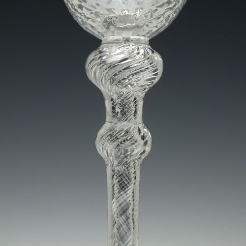 19TH CENTURY DOUBLE SERIES AIR TWIST WINE GLASS C1860 - ADDITIONAL PHOTO 3