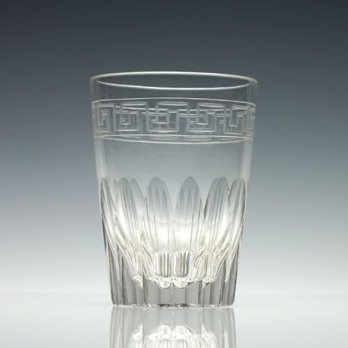 cut and engraved 19th century glass tumbler c1850 - CATEGORY: ANTIQUE GLASS - DATED VICTORIAN