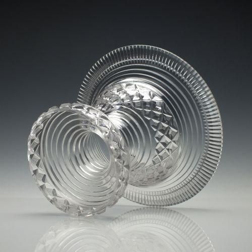 IRISH WATERFORD TWO PART CUT GLASS STANDING BOWL C1830 - ADDITIONAL PHOTO 11