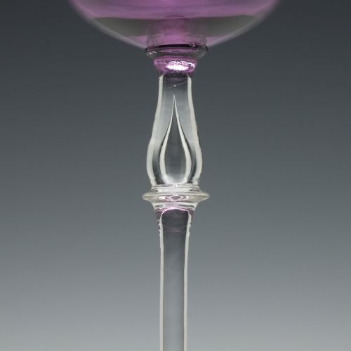 SIX AMETHYST ART NOUVEAU WINE HOCK GLASSES C1890 - ADDITIONAL PHOTO 3