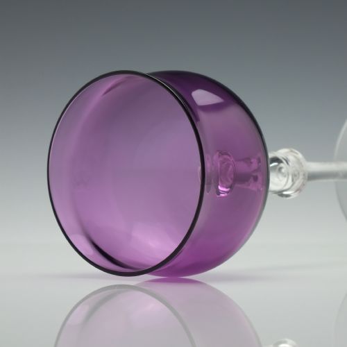 SIX AMETHYST ART NOUVEAU WINE HOCK GLASSES C1890 - ADDITIONAL PHOTO 4