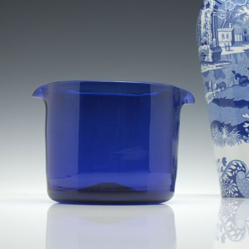 19TH CENTURY BLUE GLASS WINE RINSER C1830 - ADDITIONAL PHOTO 1