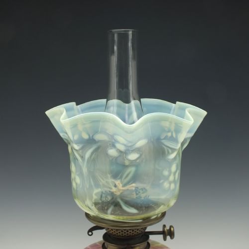 LARGE VICTORIAN STEVENS WILLIAMS DUPLEX OIL LAMP C1880 - ADDITIONAL PHOTO 1