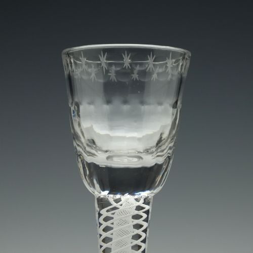 IRISH DOUBLE SERIES OPAQUE TWIST CORDIAL GLASS C1760 - ADDITIONAL PHOTO 2