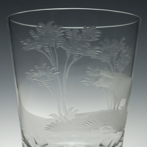 CUT AND ENGRAVED 19TH CENTURY GLASS TUMBLER C1890 - ADDITIONAL PHOTO 2
