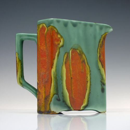 ART NOUVEAU TRIANGULAR POTTERY WATER JUG C1885 - ADDITIONAL PHOTO 3