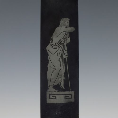 RARE PAIR OF NEO CLASSICAL ASHFORD DERBYSHIRE BLACK MARBLE CANDLE STICKS C1850 - ADDITIONAL PHOTO 2