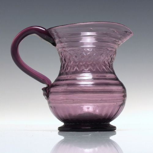 19th century amethyst moulded glass cream glass c1830 - CATEGORY: ANTIQUE GLASS - DATED 1800