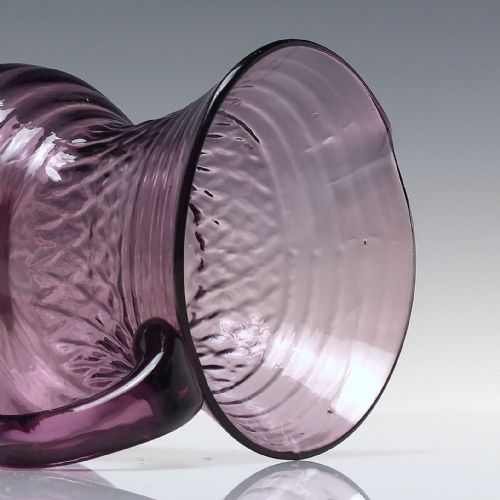 19TH CENTURY AMETHYST MOULDED GLASS CREAM GLASS C1830 - ADDITIONAL PHOTO 1