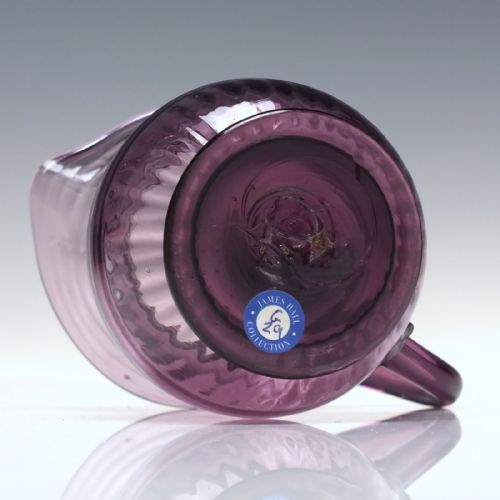 19TH CENTURY AMETHYST MOULDED GLASS CREAM GLASS C1830 - ADDITIONAL PHOTO 2