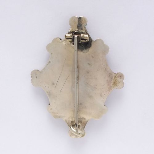 UNUSUAL ANTIQUE SCOTTISH CELTIC SHIELD SILVER BROOCH C1880 - ADDITIONAL PHOTO 1