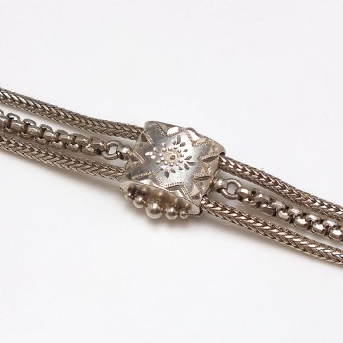 ANTIQUE ART NOUVEAU SILVER BRACELET C1900 - ADDITIONAL PHOTO 3