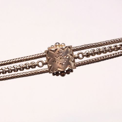 ANTIQUE ART NOUVEAU SILVER BRACELET C1900 - ADDITIONAL PHOTO 4