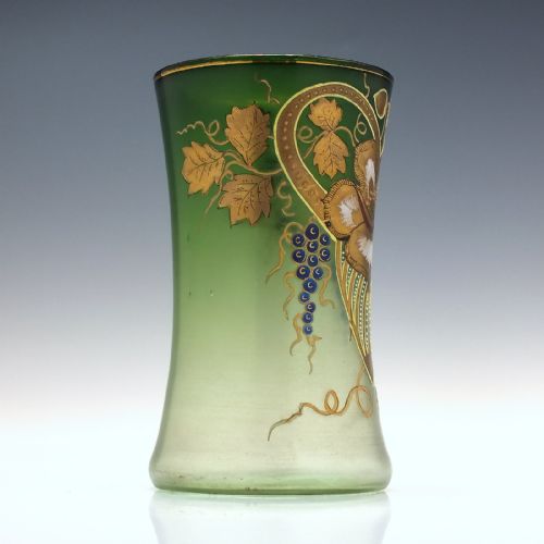 PAIR OF ART NOUVEAU ENAMELLED GILDED GLASS TUMBLERS C1900 - ADDITIONAL PHOTO 3
