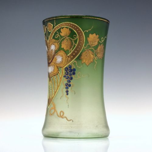PAIR OF ART NOUVEAU ENAMELLED GILDED GLASS TUMBLERS C1900 - ADDITIONAL PHOTO 5