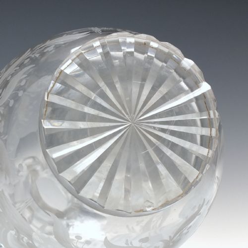 PRINCE OF WALES ENGRAVED GLASS WATER EWER AND GOBLETS BY RICHARDSON C1870 - ADDITIONAL PHOTO 3