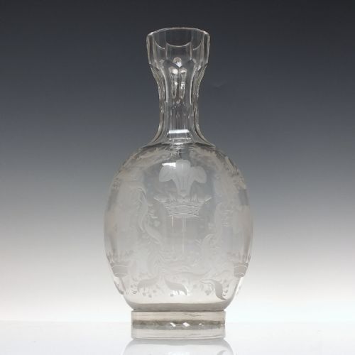 PRINCE OF WALES ENGRAVED GLASS WATER EWER AND GOBLETS BY RICHARDSON C1870 - ADDITIONAL PHOTO 8