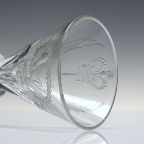 RARE SCOTTISH 'HAMMERMEN OF GLASGOW' COIN WINE GLASS C1836 - ADDITIONAL PHOTO 2