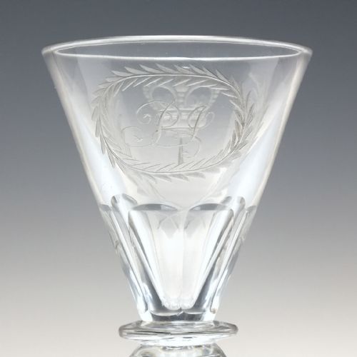 RARE SCOTTISH 'HAMMERMEN OF GLASGOW' COIN WINE GLASS C1836 - ADDITIONAL PHOTO 3