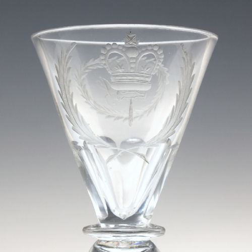 RARE SCOTTISH 'HAMMERMEN OF GLASGOW' COIN WINE GLASS C1836 - ADDITIONAL PHOTO 4