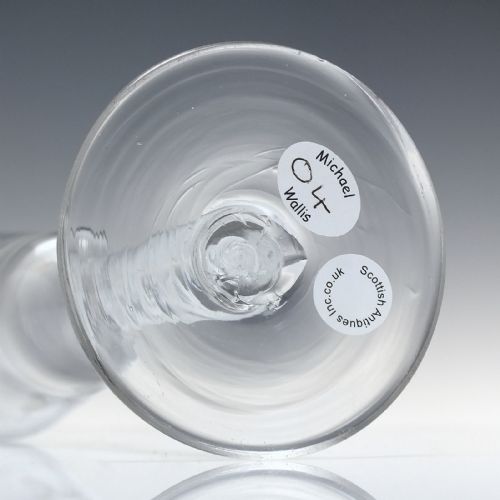 GEORGIAN BEILBY ENAMELED OPAQUE TWIST ALE GLASS C1765 - ADDITIONAL PHOTO 1