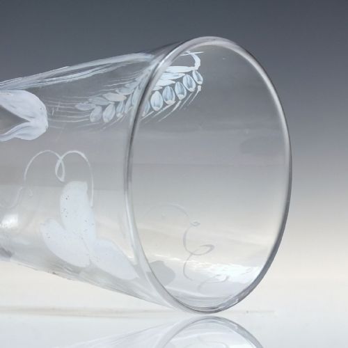 GEORGIAN BEILBY ENAMELED OPAQUE TWIST ALE GLASS C1765 - ADDITIONAL PHOTO 2