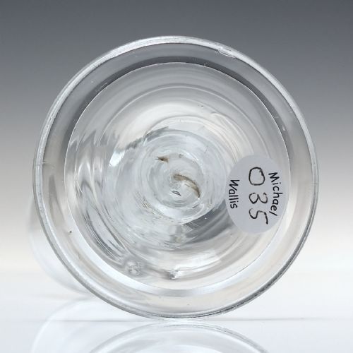 RARE 18TH CENTURY MULTI SPIRAL OPAQUE TWIST WINE GLASS WITH FOLDED FOOT C1750 - ADDITIONAL PHOTO 1