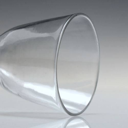 RARE 18TH CENTURY MULTI SPIRAL OPAQUE TWIST WINE GLASS WITH FOLDED FOOT C1750 - ADDITIONAL PHOTO 2