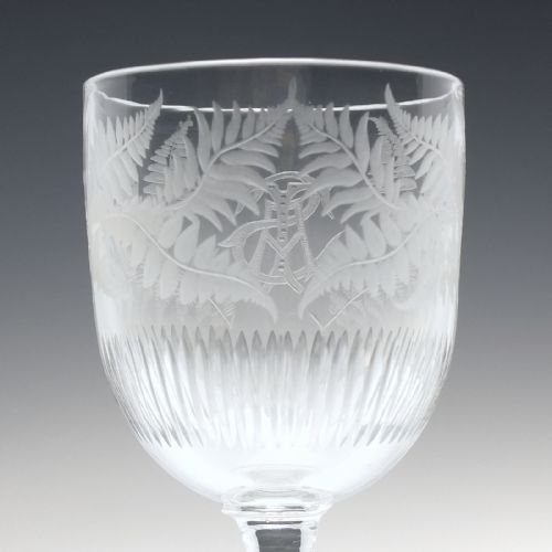 19TH CENTURY ENGRAVED COIN WINE GLASS C1873 - ADDITIONAL PHOTO 4