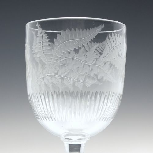 19TH CENTURY ENGRAVED COIN WINE GLASS C1873 - ADDITIONAL PHOTO 5