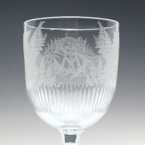19TH CENTURY ENGRAVED COIN WINE GLASS C1873 - ADDITIONAL PHOTO 6