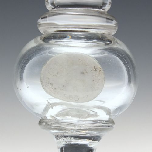 19TH CENTURY ENGRAVED COIN WINE GLASS C1873 - ADDITIONAL PHOTO 7