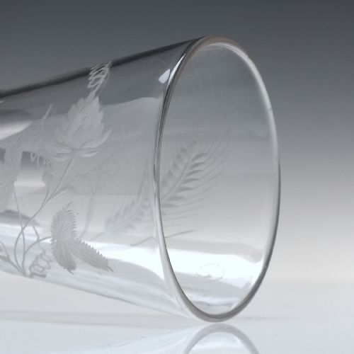 TALL 19TH CENTURY ENGRAVED ALE GLASS C1838 - ADDITIONAL PHOTO 2