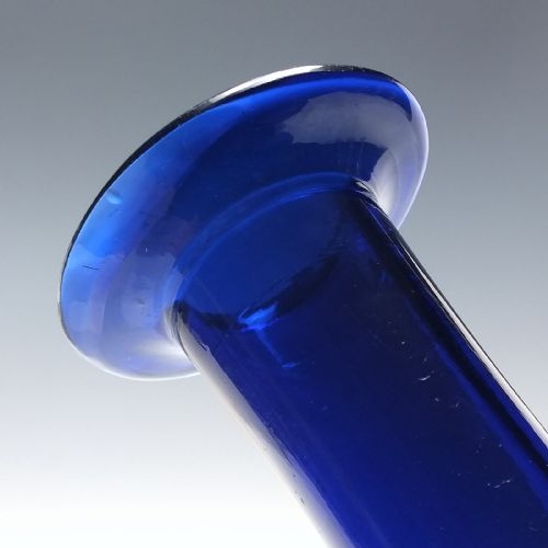 ANTIQUE GEORGIAN ENGRAVED BRISTOL BLUE GLASS MELL DECANTER CARAFE C1830 - ADDITIONAL PHOTO 1