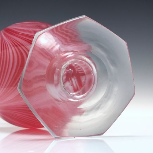 EXCEPTIONALLY RARE ANTIQUE 19TH CENTURY VICTORIAN NAILSEA CRANBERRY GLASS DECANTER C1870 - ADDITIONAL PHOTO 1