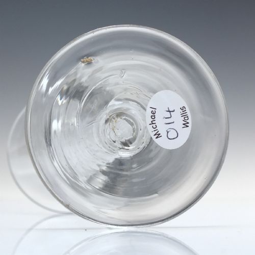 18TH CENTURY WAISTED FLARED BUCKET BOWL SINGLE SERIES OPAQUE TWIST WINE GLASS C1760 - ADDITIONAL PHOTO 1
