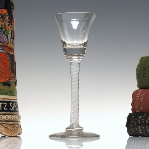 scottish opaque twist wine glass c1830 - CATEGORY: ANTIQUE GLASS - DATED 1800