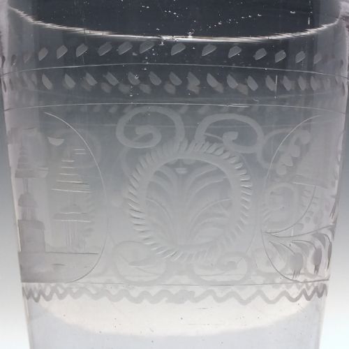 BOHEMIAN ENGRAVED 18TH CENTURY GLASS TUMBLER C1740 - ADDITIONAL PHOTO 3