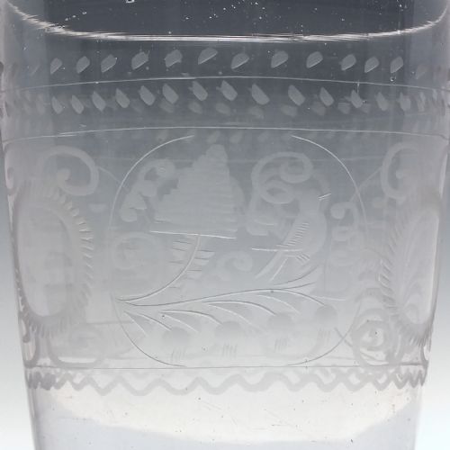 BOHEMIAN ENGRAVED 18TH CENTURY GLASS TUMBLER C1740 - ADDITIONAL PHOTO 4