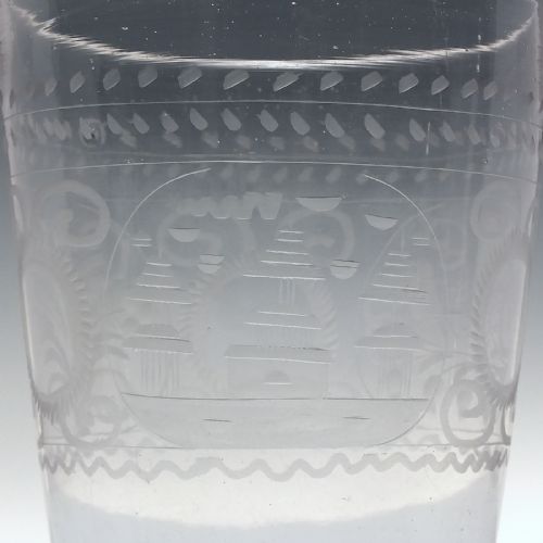 BOHEMIAN ENGRAVED 18TH CENTURY GLASS TUMBLER C1740 - ADDITIONAL PHOTO 5
